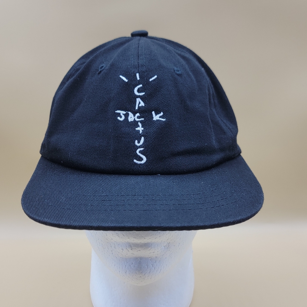Cactus Jack Black White Strapback Hat Cap Dad Hat Hip Hop Travis Scott Rare Rap